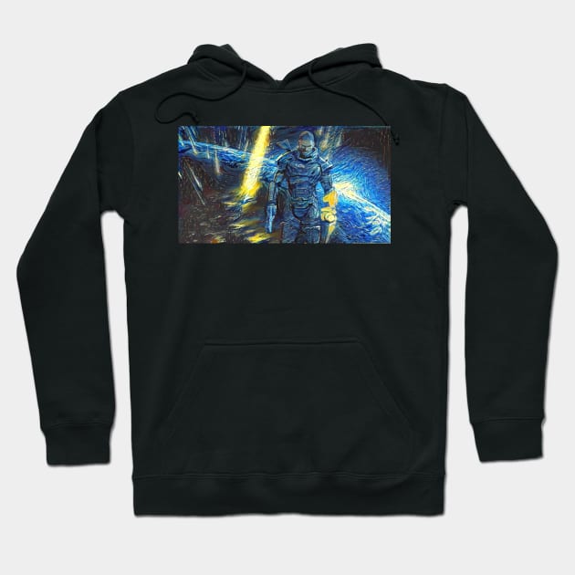 Mass Effect Commander Shepard Starry Night Hoodie by Starry Night